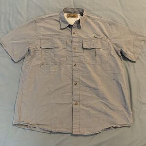 Big Sky Outfitters Shirt Mens Medium Gray Short Sleeve Vented Fishing Outdoor